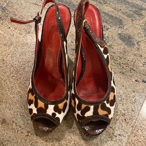 Multicolor Leopard Pony Hair Brown Snake Lth Skin Lorilee Sandals Italy